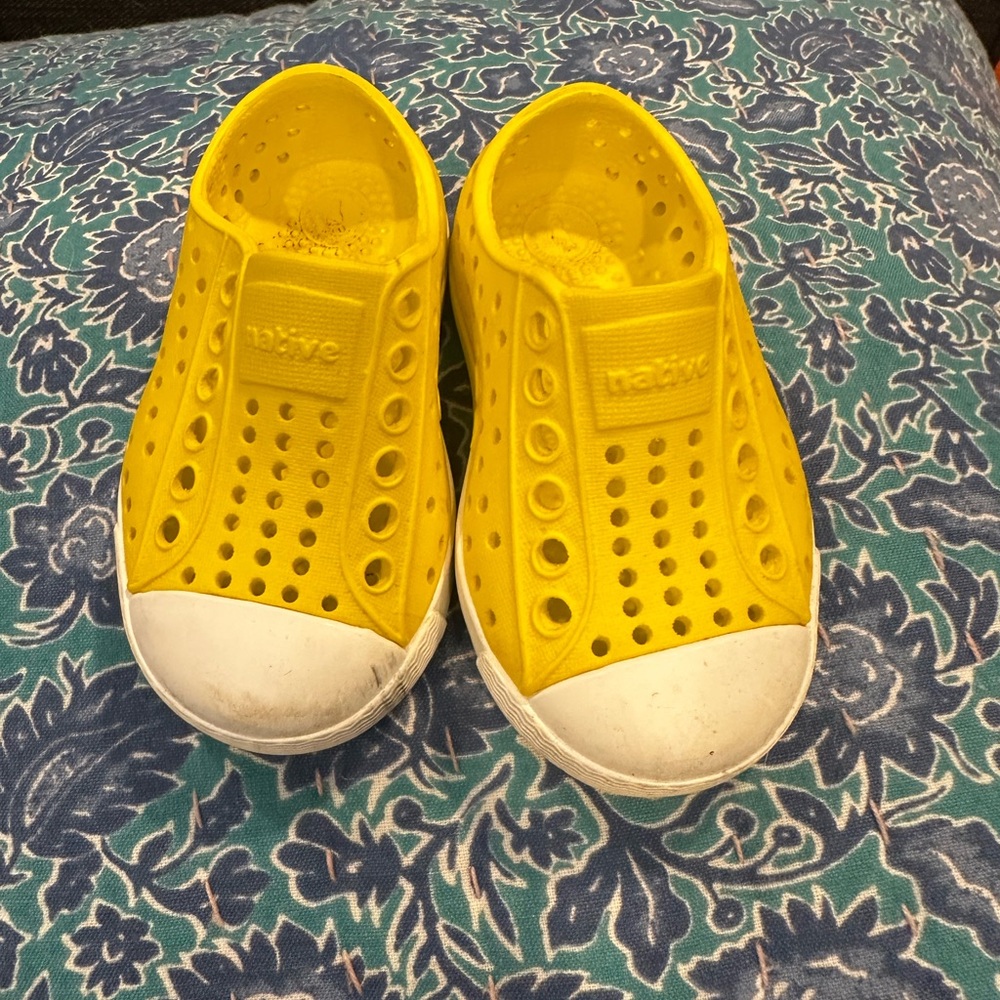 Native Yellow and White Water Shoes Slip-On